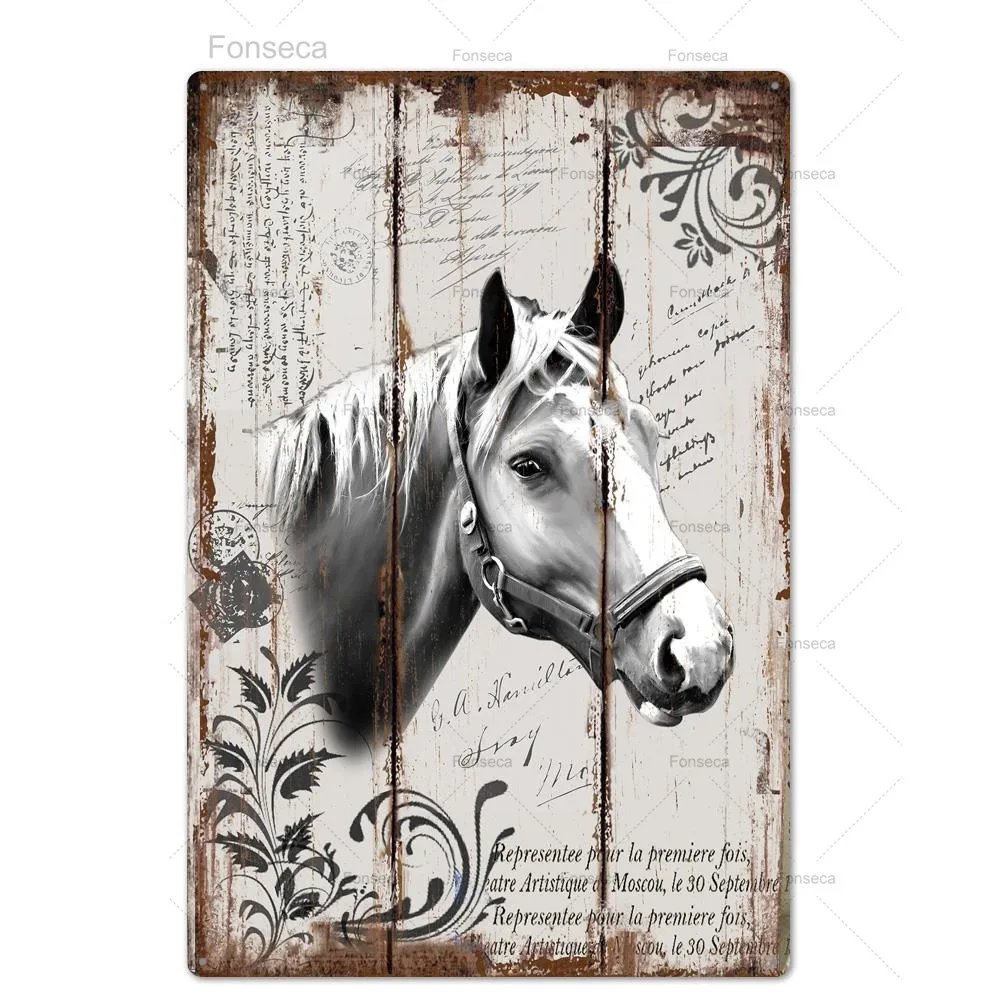 Horse of the Same Color Old Style Rustic Farm Tin Sign 