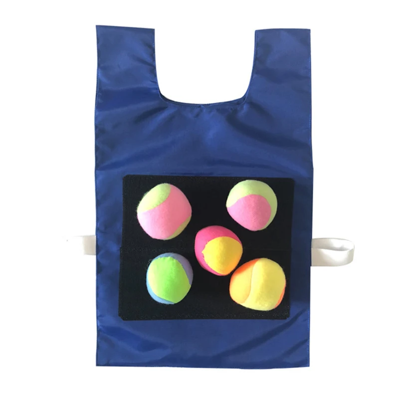 5 balls BLUE Жилет с липким мячом, игровой жилет с липким мячом, Детская Спортивная игрушка - Цвет: 5 balls BLUE
