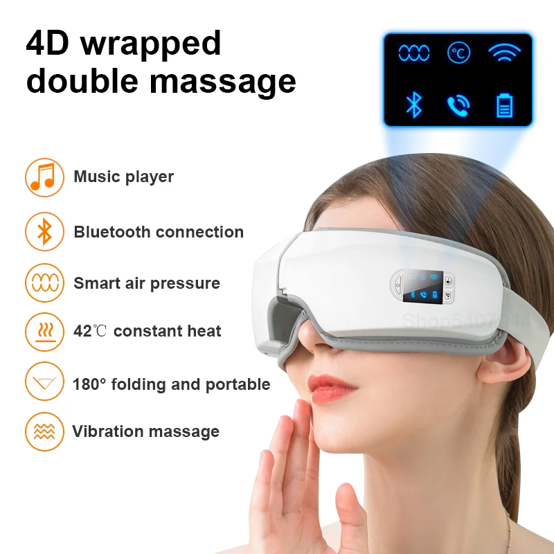 Новый 4D Bluetooth массажер для глаз музыкальная Массажная электрическое одеяло с
