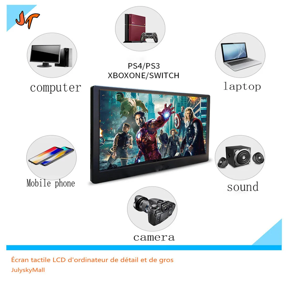 Портативный HDMI дисплей 13 3 дюйма 1920x1080 HD IPS светодиодный для компьютера монитор PS4