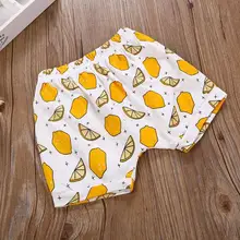 Детские шорты с цветочным рисунком для мальчиков и девочек, штаны на подгузник летняя модная детская одежда со средней талией и кожаным ремнем