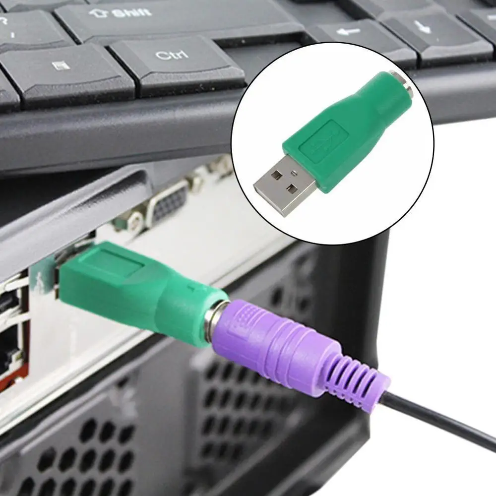 Переходник PS / 2 Мама USB папа конвертер для клавиатуры мыши в PS2 Mini Din 6 pin мама 1