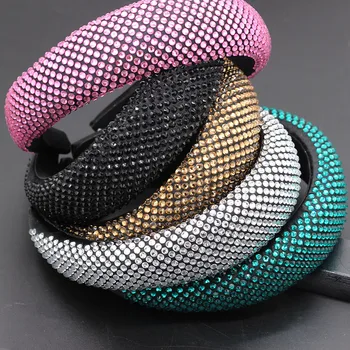 

New fashion temperament color rhinestone personality exaggerated headband Fashion ball wild headband 783