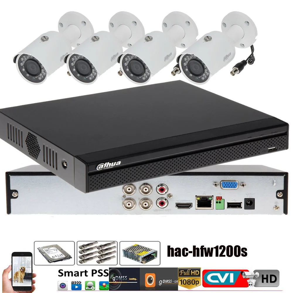 Набор для фотоаппарата Mutil language dahua 4 канала с камерой 1080P CVI XVR5104HS X IR30M
