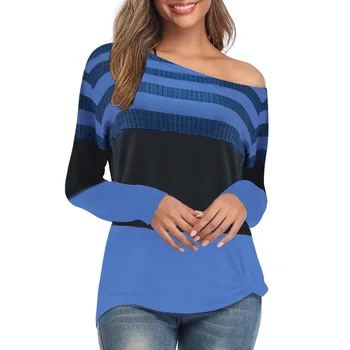 

Women Clothes 2019 Striped Tshirt Long Sleeve Tops Womens Clothing T-Shirts Cotton Casual Tee Shirt white