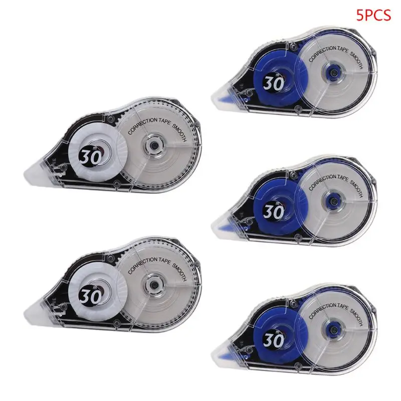 5pcs/set Practical Correction Tape Roller 30m Long White Sticker Study Stationery Office Tool School Supplies