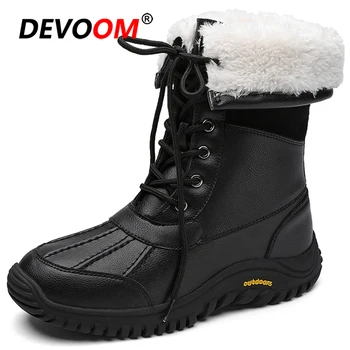 

2020 Outdoor Waterproof Hiking Shoes Winter Snow Boots Warm Climbing Shoes Women Non-slip Short plush Women Ankle Boots Size 42