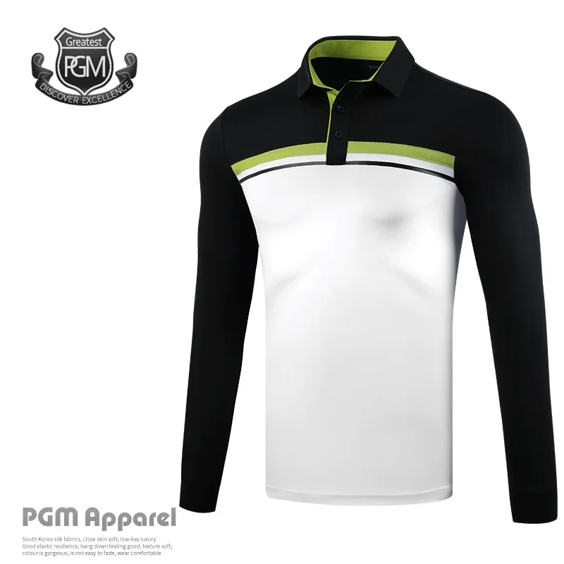 Мужская быстросохнущая футболка PGM для гольфа Спортивная дышащая с длинным