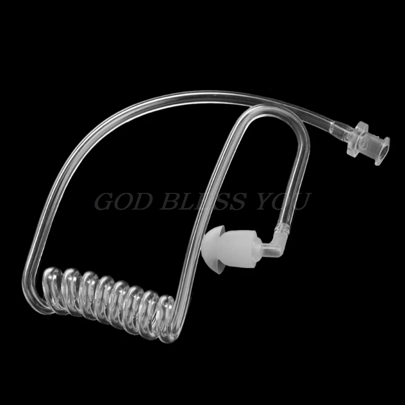 Transparent Coil Acoustic Air Tube Earplug Replacement For Radio Earpiece Headset