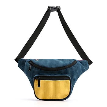 

Vintage Corduroy Waist Pack Women Pouch Belt Chest Bag Casual Messenger Bags Crossbody Shoulder Bag Soft Mobile Bag