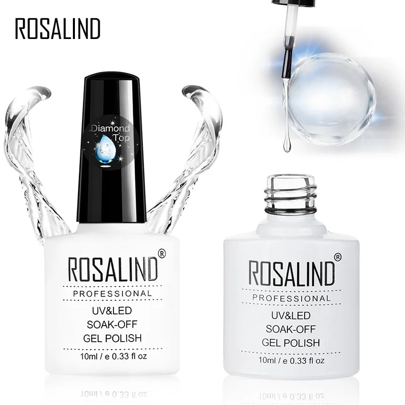 ROSALIND Diamond Top Base Coat Gel Nail Polish For Extension UV LED Lacquer Art Primer Nails Semi Permanent | Красота и здоровье