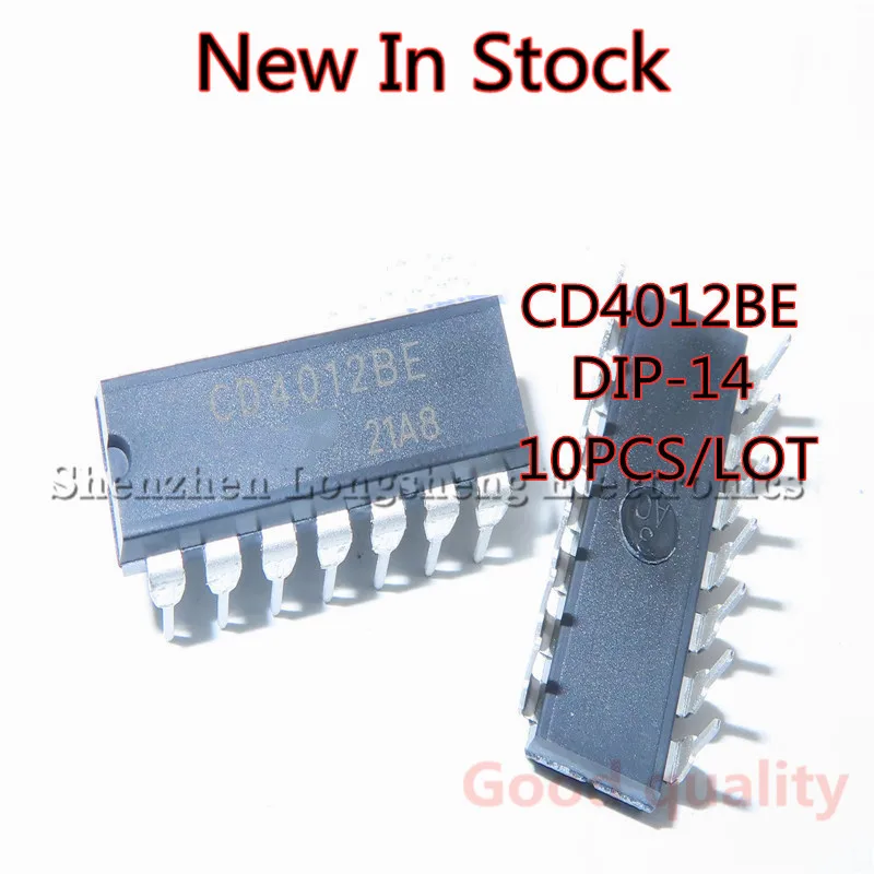 

10PCS/LOT Original Quality 100% CD4012BE CD4012 DIP-14 Dual 4-input NAND gate New In Stock