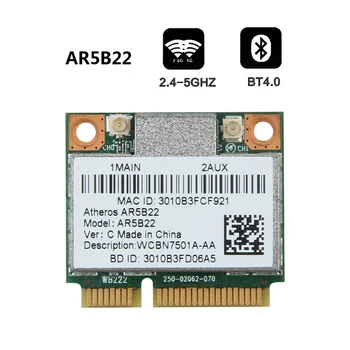 

Dual-band Atheros AR9462 AR5B22 Mini PCI-E 802.11N Wireless Network Card