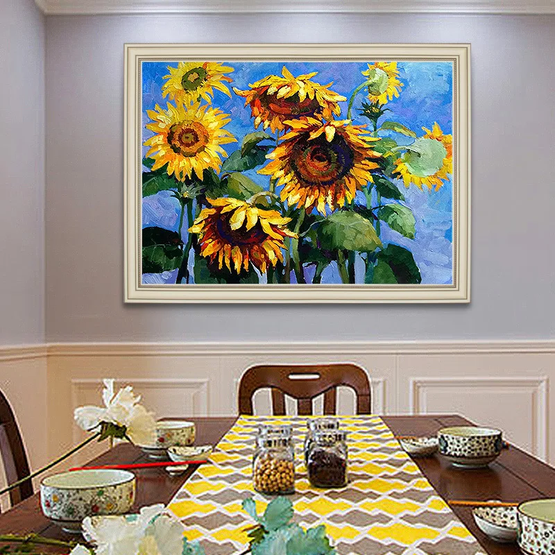 Ручная роспись маслом Ван Гог подсолнухи Гостиная Европейский стиль