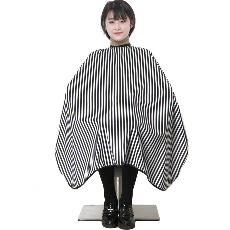 XL Retro Style Barber Hair Cape Gown Anti Static Hairdressing Wrap Strip Design For Salon Hair Cut Collar Hairdresser Tools