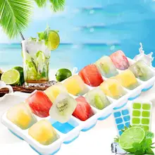 Горячая 14 сетки кремния прямоугольник льда делая плесень лоток плесень кухня бар аксессуар