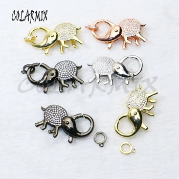 

4Pcs wholesale Cute tiny zircon elephant Creative ornaments connector for jewelry making zircon pendant gift for lady
