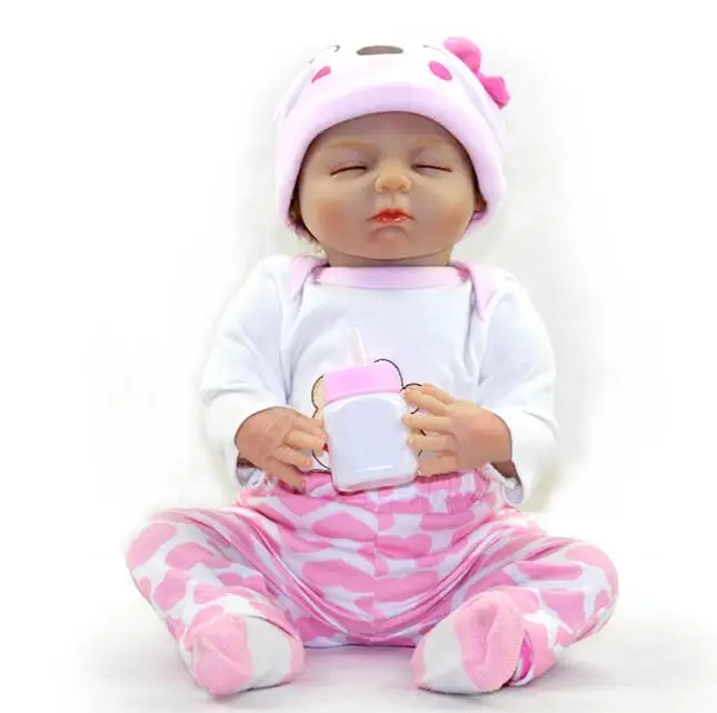 

Sleeping reborn baby doll 46cm Customized toy doll with silicone cloth Simulation baby model toy Children Kindergarten gift doll