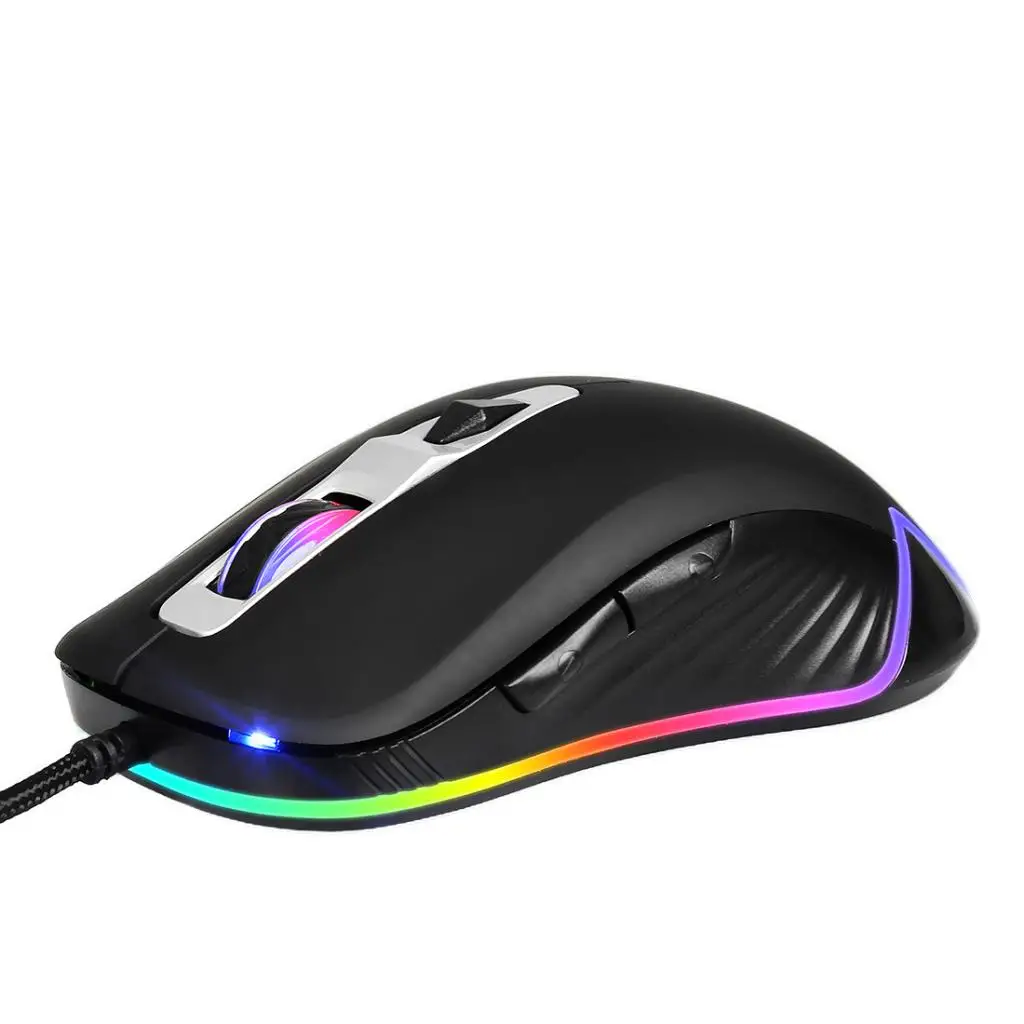 USB Проводная RGB игровая мышь 7 кнопок 7200 точек/дюйм Регулируемая оптическая