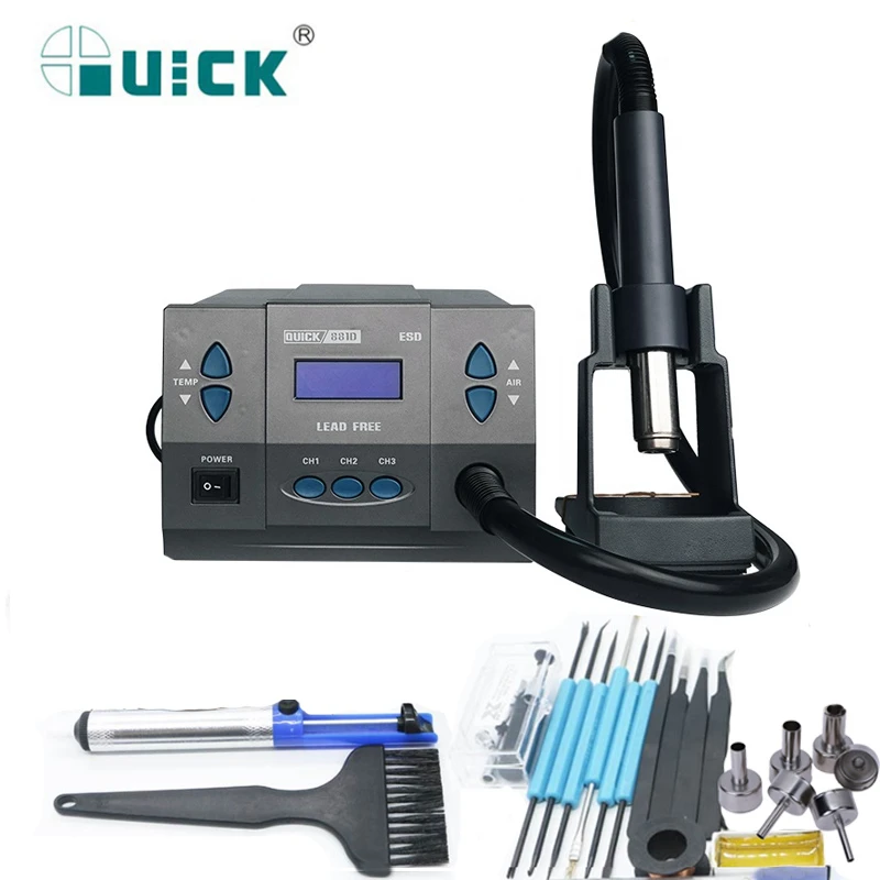Quick 881d Rework Station 1300w Quick 861dw Flagship Edition Bga Soldering Hot Air Super Power