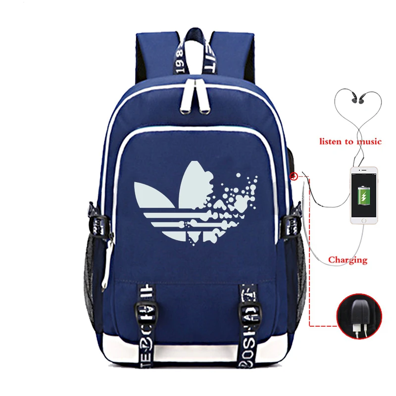 

Women Men Mochila Fashion USB Recharging Cable Backpacks Printing Pattern Girl Boy Rucksack Laptop Backpack Schoolbag for Teens