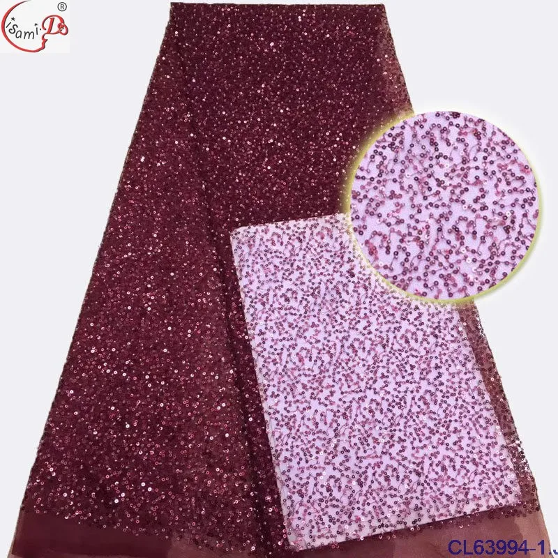 Дизайн блестки вышивка с цветочным дизайном кружевная ткань CL63994