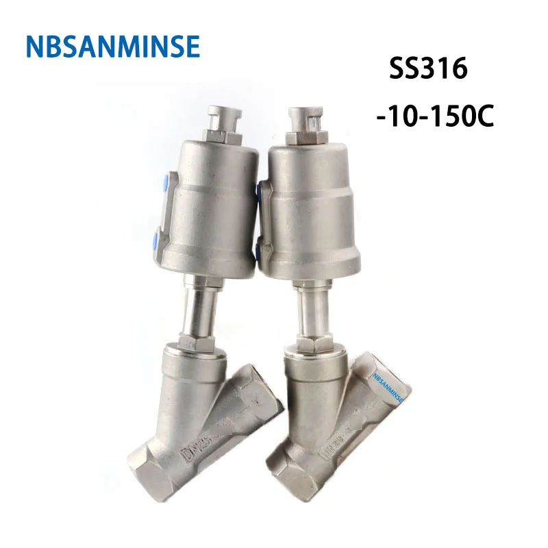 NBSANMINSE JDF 100S0NC6G 1-1/4 1-1/2 2 2-1/2 3 угловой клапан сиденья пневматический клапан из нержавеющей стали 316 нормально закрытый