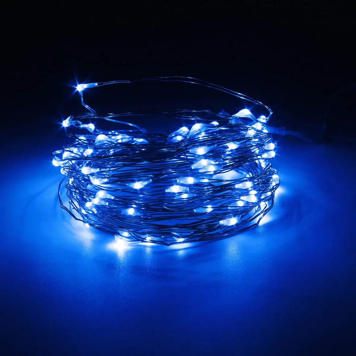 10 м 100LED солнечная медная проволочная гирлянда Праздничная наружная 1,2 в 1000мА Свадебная декоративная струнная лампа - Испускаемый цвет: Синий