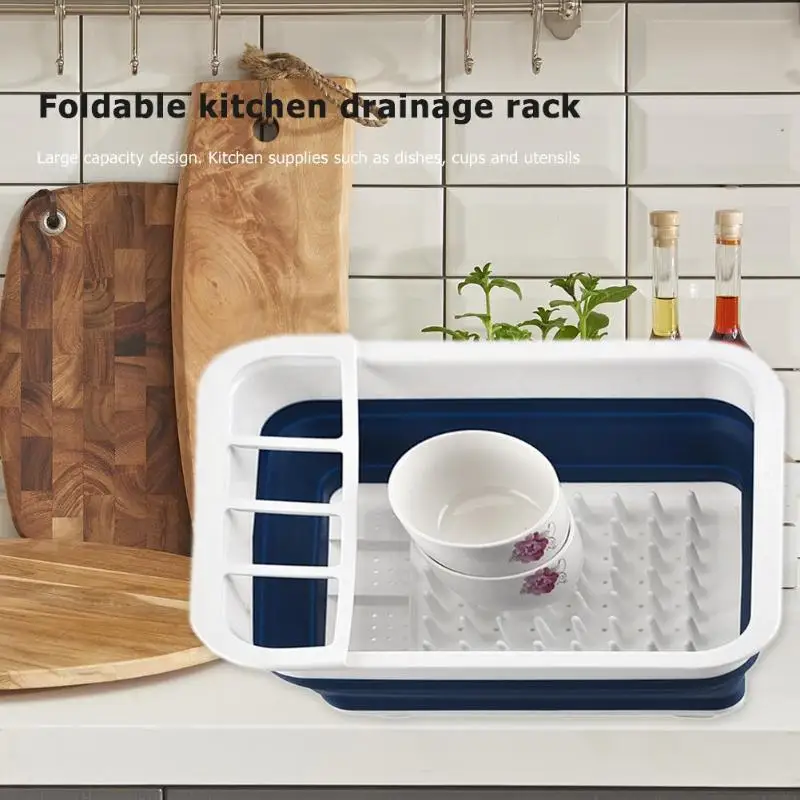 New Foldable Dish Rack Kitchen Storage Holder Drainer Bowl Tableware Plate Portable Drying Rack Home Shelf Dinnerware Organizer
