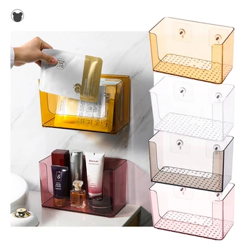 

Wall-hanging bathroom Organizer Mask Storage Box wonderlife makeup organizer Acrylic Make up Storage Basket Super strong shelf