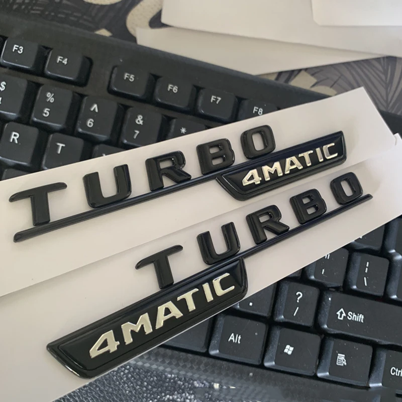 Плоские буквы Эмблема для Mercedes Benz TURBO 4matic+ красный плюс стайлинга автомобилей Turbo Supercharge значок на крыло Стикеры- шрифт