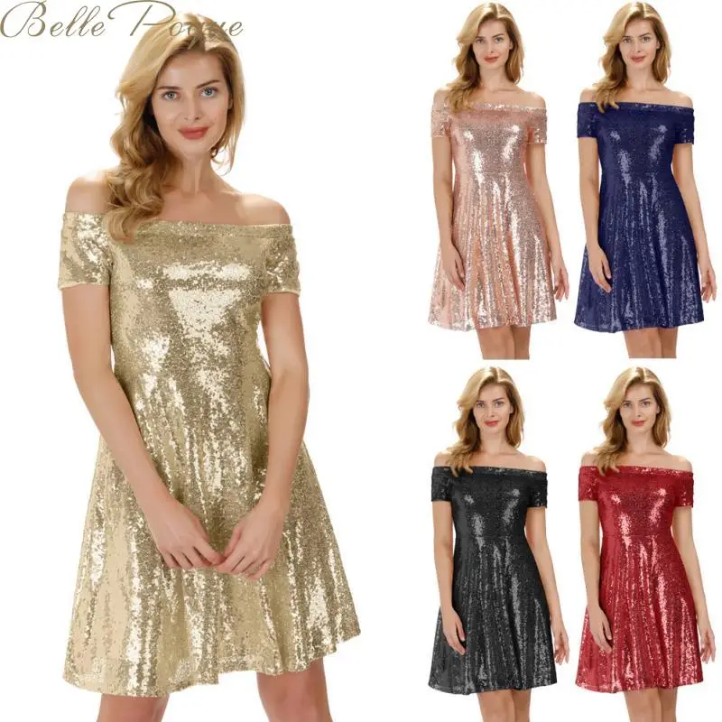 

Belle Poque Sexy Silver Glitter Dresses for Women 2019 Off Shoulder Sequin Dress Bodycon Dress Party Dresses Women