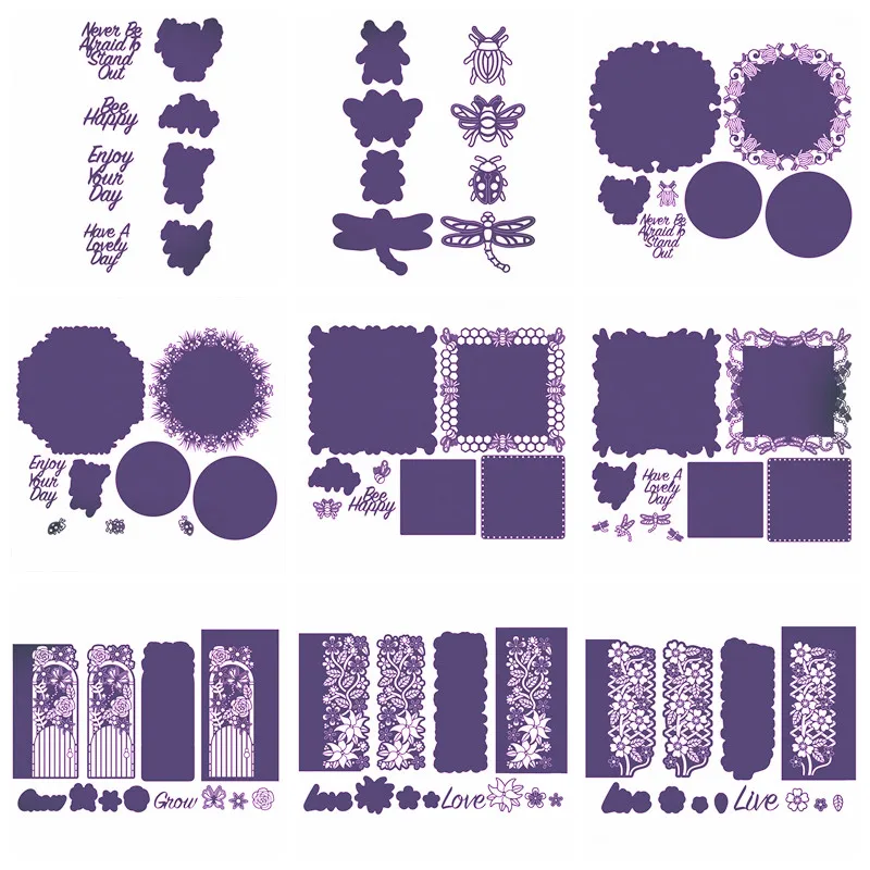 

Christmas Letter Layer Frame insect Metal Cutting Dies Stencils For DIY Scrapbooking Decor Embossing Handcraft Die Cut 2019