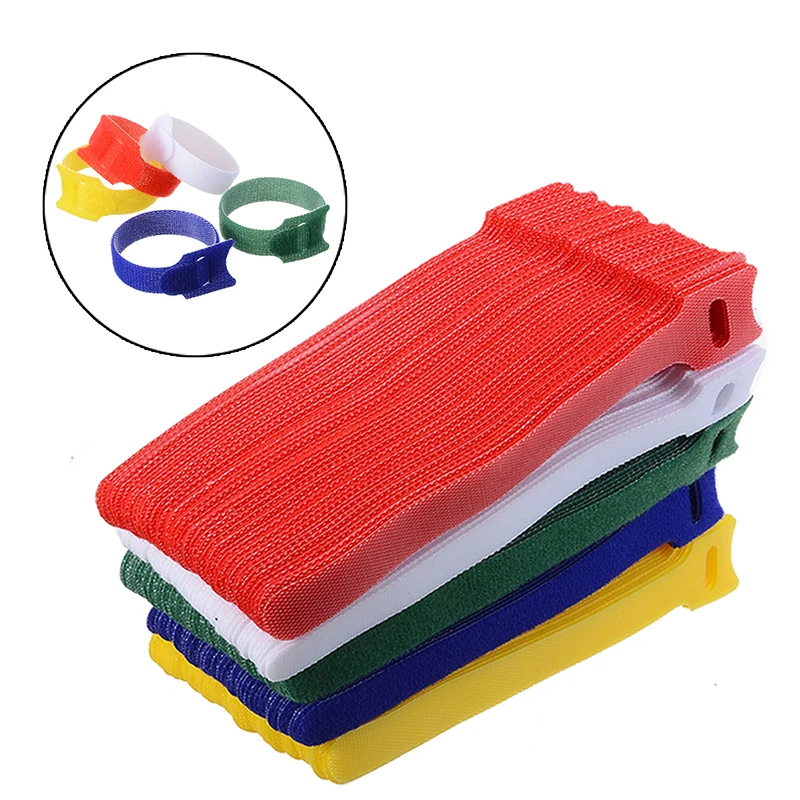

50pcs/roll Reusable Nylon Fasten Cable Winder Organizer Computer Mouse Ties Management Cable Organizer Wire Protector 1.2x15 cm