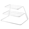 Kitchen iron three-tier dish rack cabinet layered shelf plate tableware storage   organize drain 2