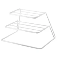 Kitchen iron three-tier dish rack cabinet layered shelf plate tableware storage   organize drain 2