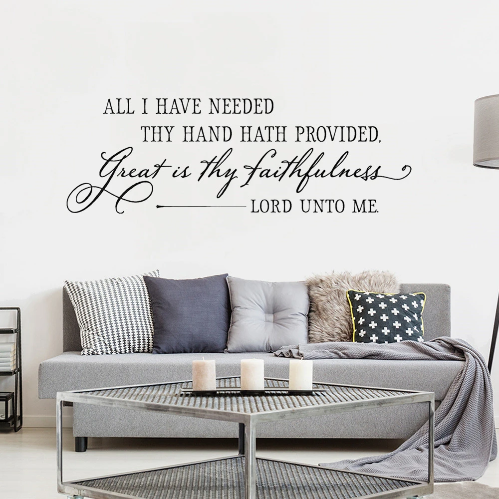 Great Is Thy Faithfulness Quotes Christian Wall Sticker Of Great Is Thy Faithfulness Decal Song Lyrics Quote  All I Have Needed They Hand Hath Wall Decor Wl563 - Wall Stickers -  Aliexpress