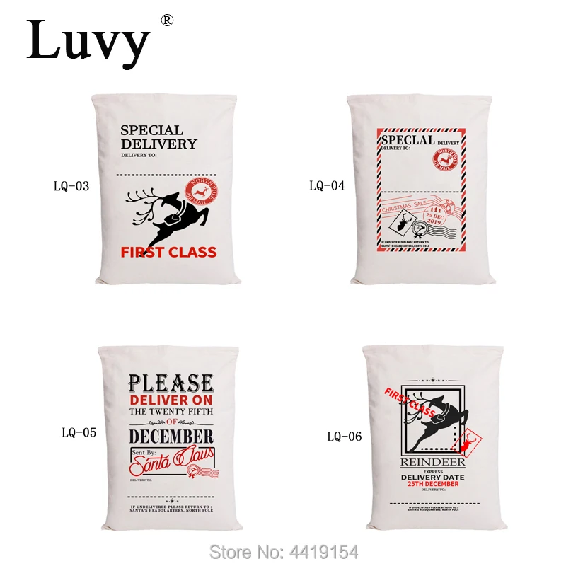 Luvy 50 шт. Рождественский мешок оптовая продажа сумки Санта-Клауса 6 стилей большие