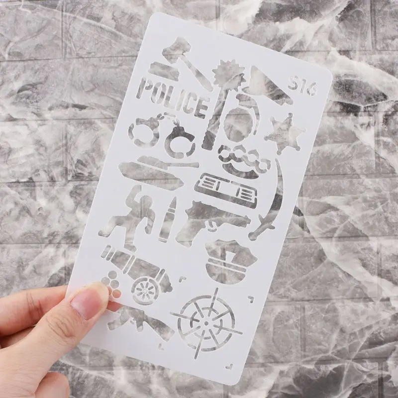 

24 Sheets Drawing Template Stencils Journal Notebook Diary Scrapbooking Hollow DIY Stationery School Office Supplies