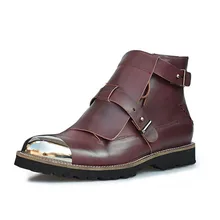 Mens Shoes Ankle-Boots Zipper Male Genuine-Leather Fashion Cow Punk Black Masculino Couro