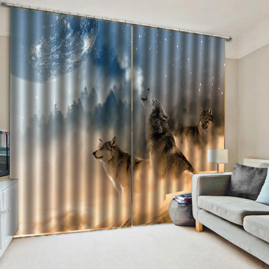 Us 60 0 60 Off Modern 3d Blackout Window Animal Print Curtain For Living Room Bedroom Hotel Blackout Modern Eyelet Curtains In Curtains From Home