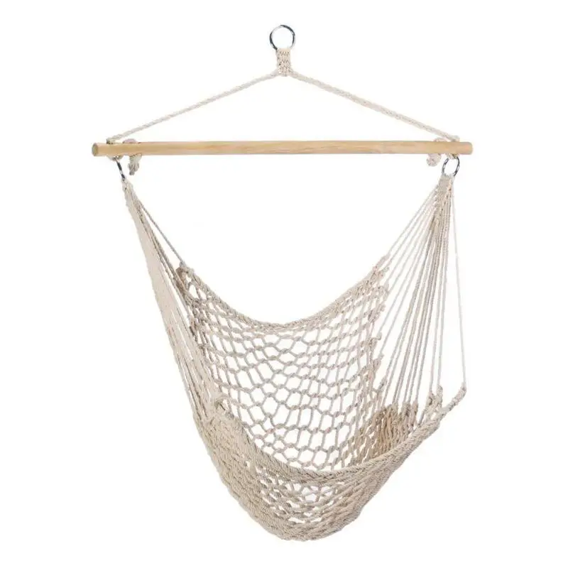 Portable Hammock Chair Wall Hang Swing Rope Outdoor Indoor Garden Kids Seat