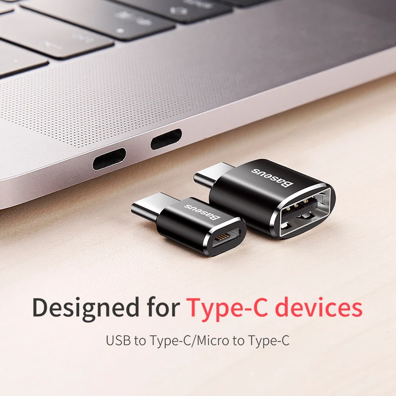 Переходник Baseus USB Type C OTG переходник с папа на Micro мама для Macbook Samsung S10
