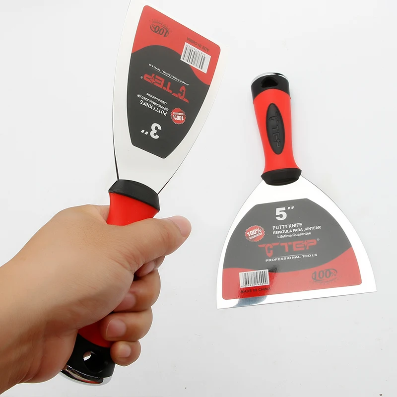 Plastering Trowel 2Pcs Stainless Steel Putty Knife Wall Plastering Tool