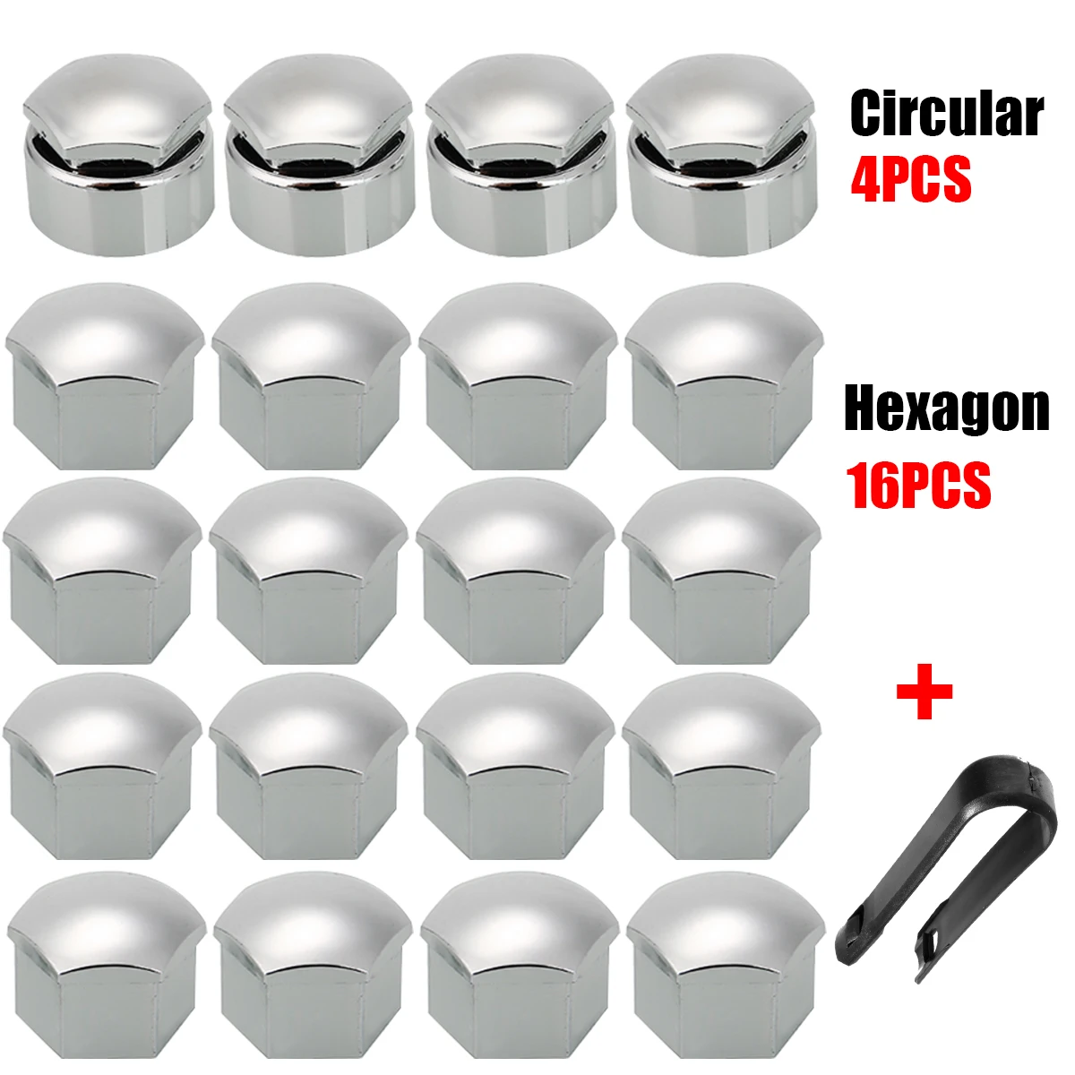 20pcs 17mm Wheel Nut Bolt Head Cover Cap Protective Bolt Caps Exterior Decoration Protecting Bolt Rims