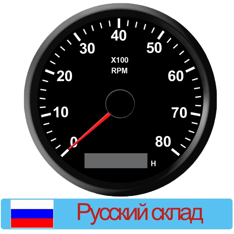 8000 об / мин лодочный тахометр морской датчик ЖК счетчик моточасов 12 В 24 85 мм
