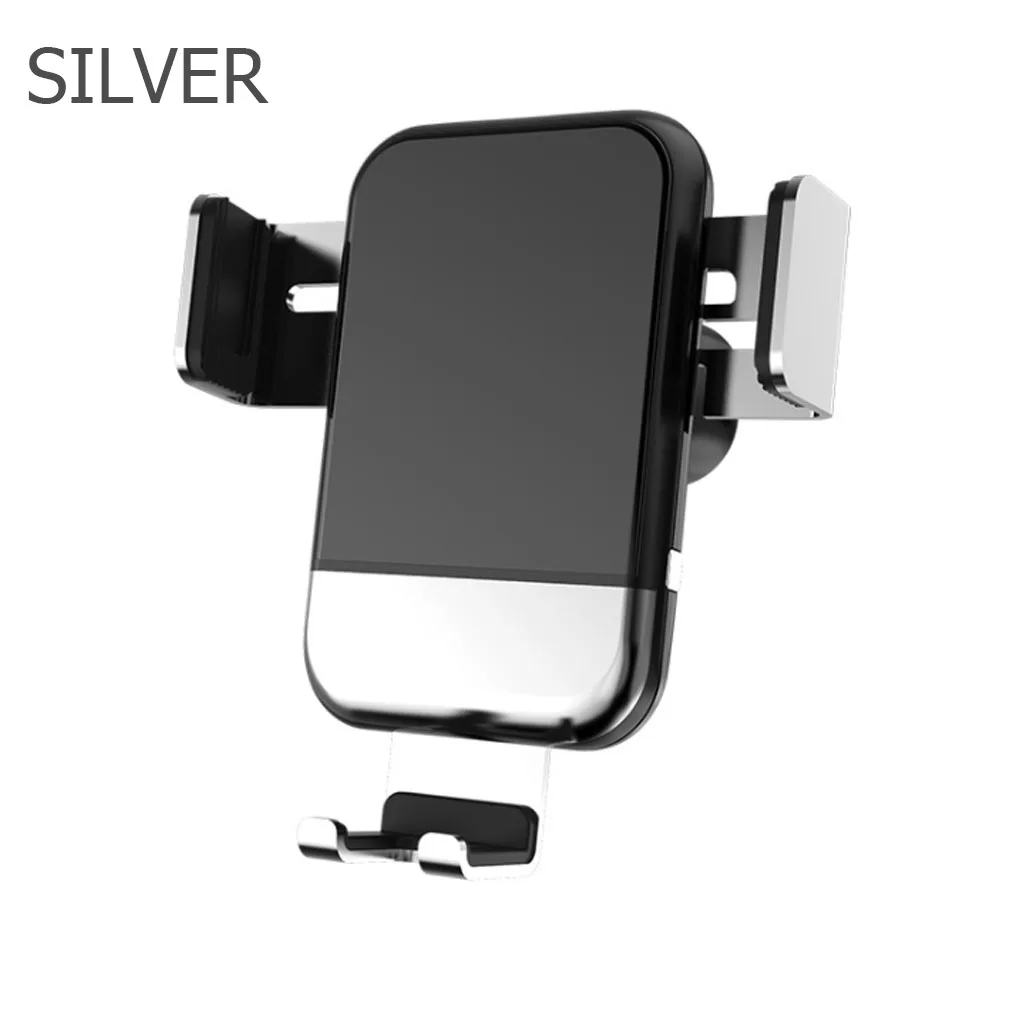 Автомобильный держатель для телефона Air Vent Mount Stand Интеллектуальная Индукционная электрическая телескопическая зарядка Беспроводная зарядка смартфон Поддержка сотового телефона - Цвет: silver