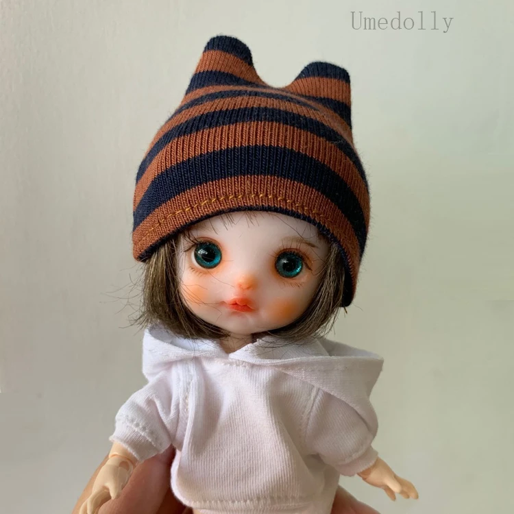 1 шт. зимняя полосатая кукольная шляпа для OB11, 1/12 BJD, куклы Molly наряды Аксессуары