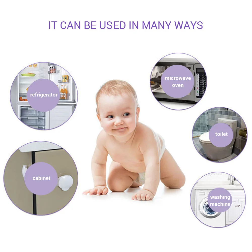 2 PCS Baby Unlocking Anti-clip Manual Safety Lock Refrigerator Drawer Anti-opening Protection Lock Baby Kids Safety Care