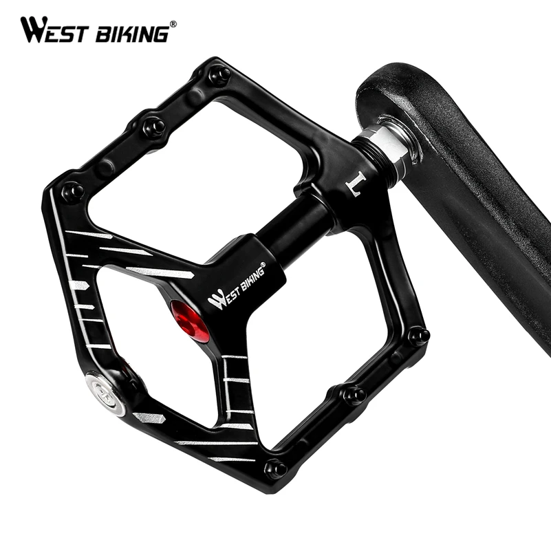 WEST BIKING Aluminum Alloy Bike Pedals 3 Sealed Bearings With Magnetic Bicycle Pedals Non-slip Bike Accessories Road MTB Pedals